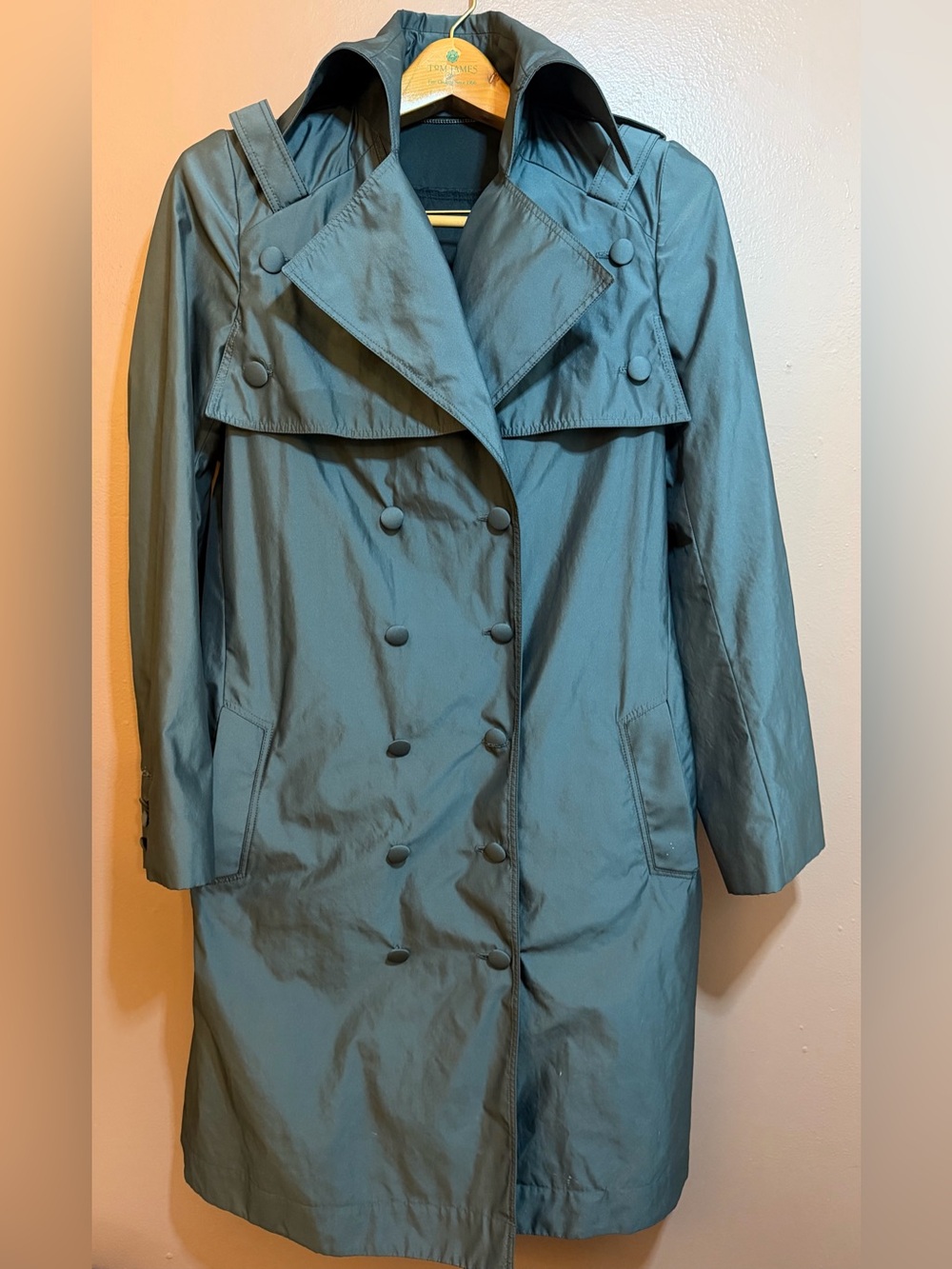 Stella McCartney Women’s Gray Trench Coat IT 42 Button Front Double Breasted